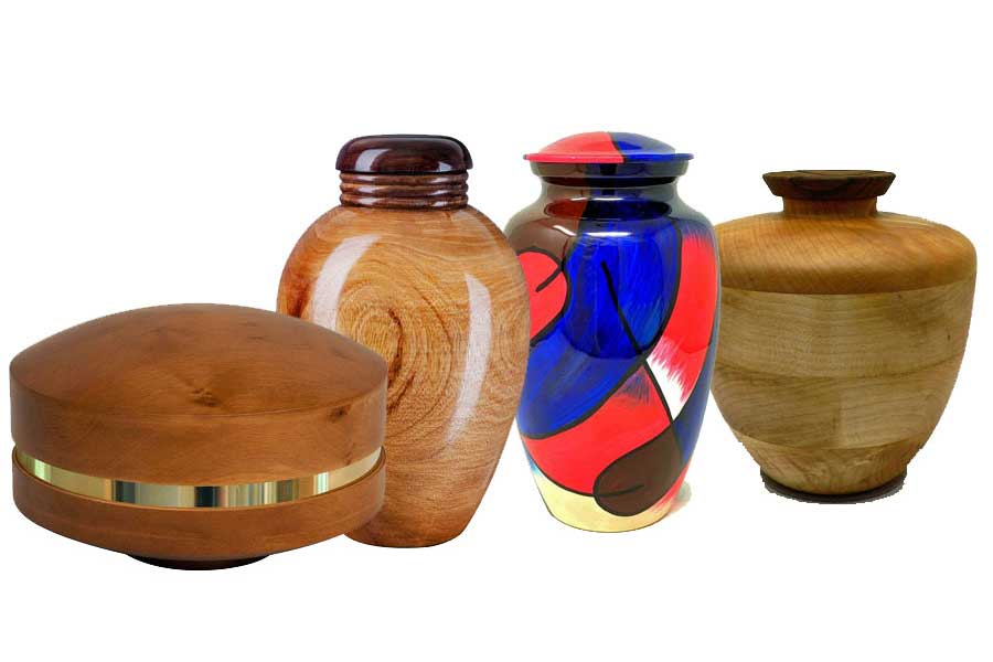 Modern and alternative urns for ashes
