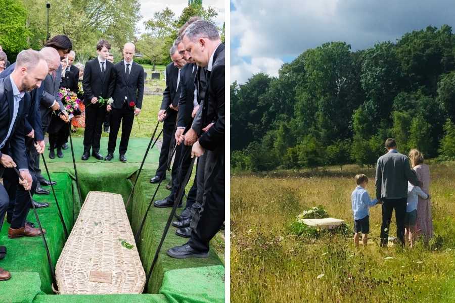 Difference between a cemetery burial and a natural burial