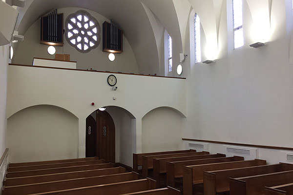 South West Middlesex Crematorium showing interior of the Ogden Chapel