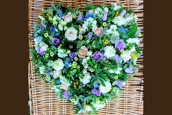 Heart shaped floral tribute for funeral