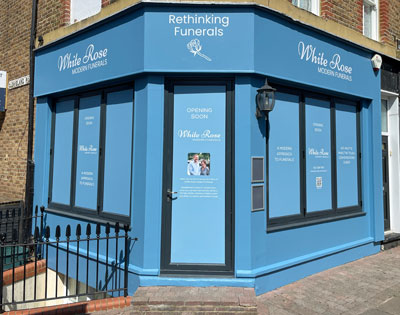 White Rose Modern Funerals 77 Maple nearly open